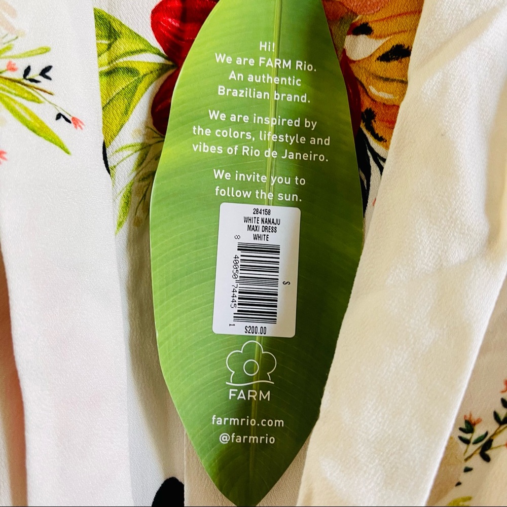 FARM Rio NWT Nanaju Maxi Dress in White - Picture 13 of 15